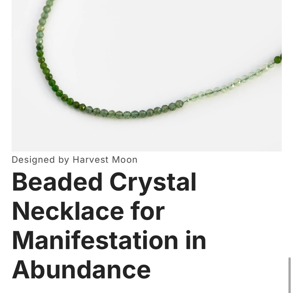 Harvest Moon Green Beaded Crystal Necklace